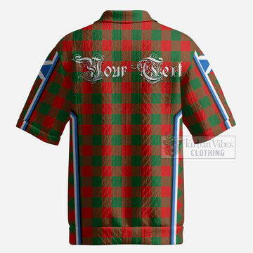 Moncrieff (Moncreiffe) Tartan Crest Men’s Polo Sweater Top Scotland Coat of Arm Flag Style