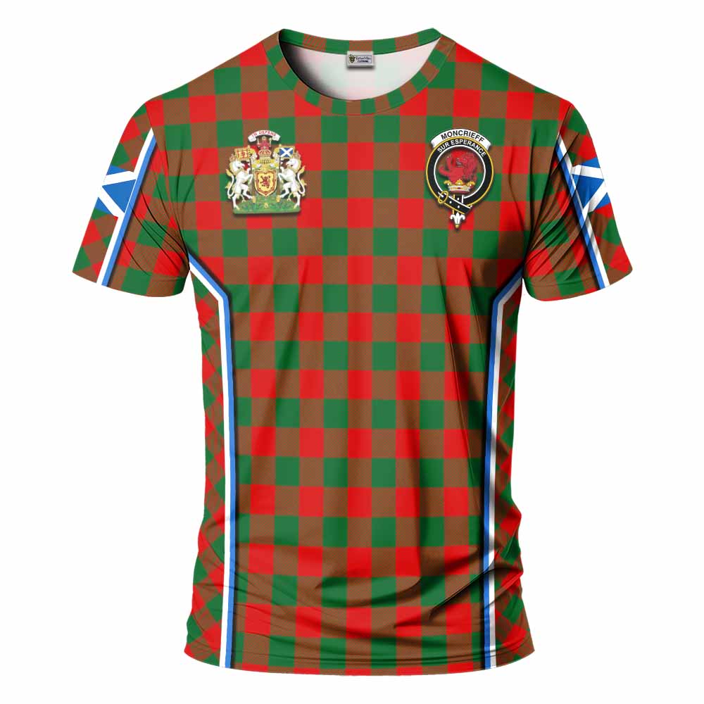 Moncrieff (Moncreiffe) Tartan Crest T-shirt Scotland Coat of Arm Flag Style - Tartan Vibes Clothing
