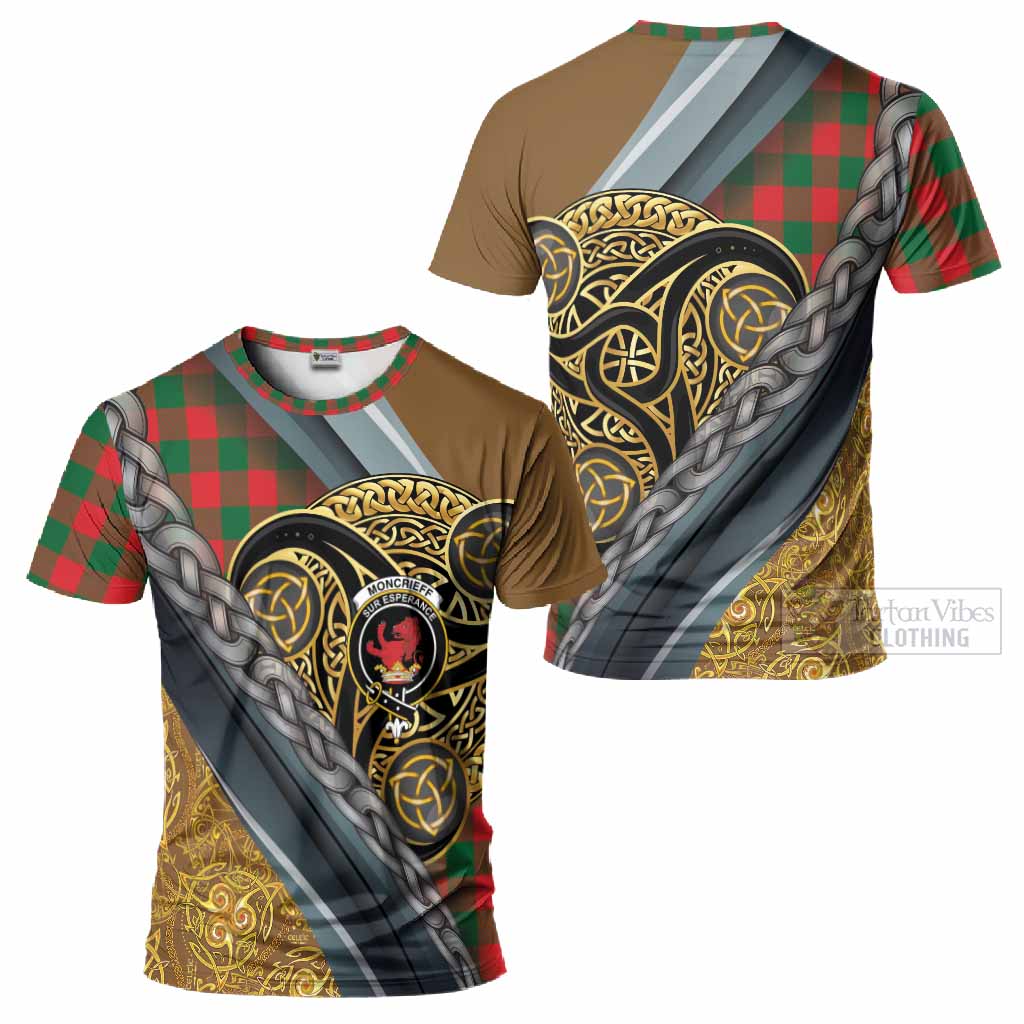 Moncrieff (Moncreiffe) Tartan Crest T-Shirt Scottish Triskele Celtic