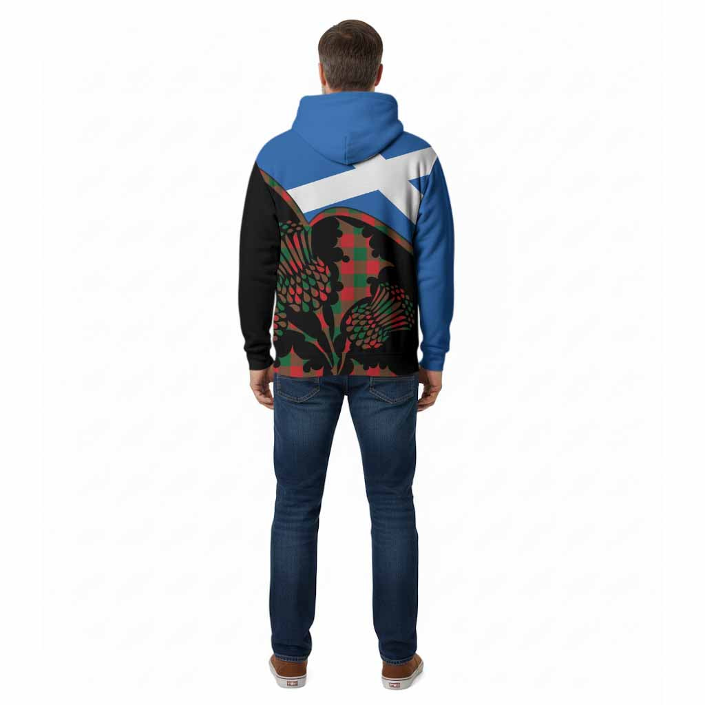 Moncrieff (Moncreiffe) Tartan Family Crest Cotton Hoodie Scotland Thistle Floral Flag Style