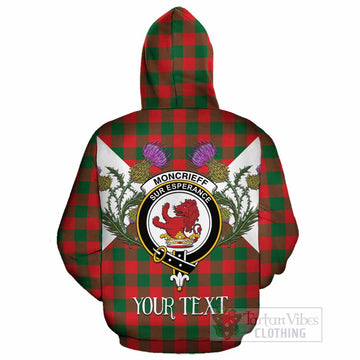 Moncrieff (Moncreiffe) Tartan Family Crest Cotton Hoodie Scottish Burns Night Thistle Floral
