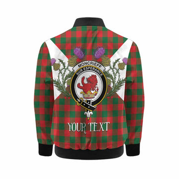 Moncrieff (Moncreiffe) Tartan Family Crest Kid Bomber Jacket Scottish Burns Night Thistle Floral