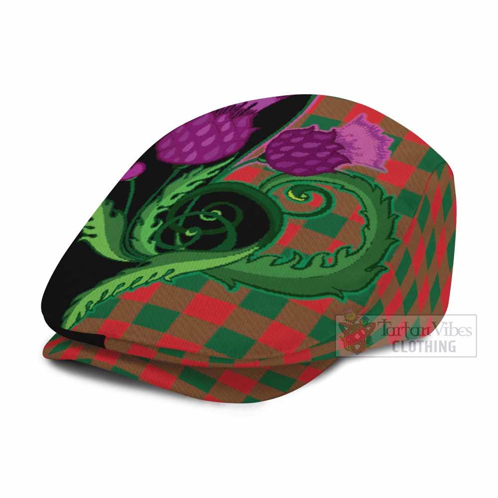 Moncrieff (Moncreiffe) Tartan Flat Cap, Jeff Cap Traditional Scottish Thistle