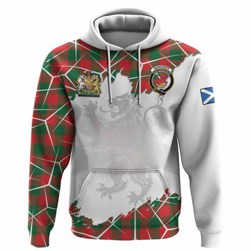 Moncrieff (Moncreiffe) Tartan Hoodie with Family Crest and Lion Rampant Grunge Style
