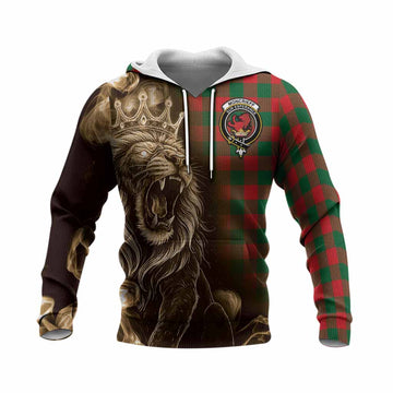 Moncrieff (Moncreiffe) Tartan Knitted Hoodie Roaring Lion Heritage