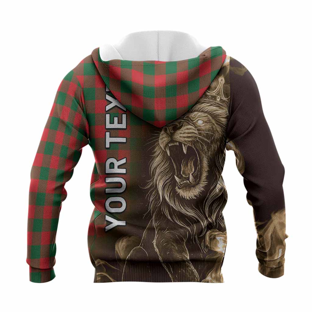 Moncrieff (Moncreiffe) Tartan Knitted Hoodie Roaring Lion Heritage