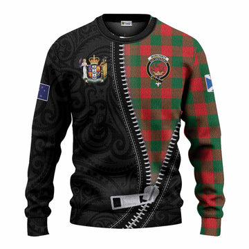 Moncrieff (Moncreiffe) Tartan Knitted Sweater New Zealand Pattern Unique Zipper Stylized