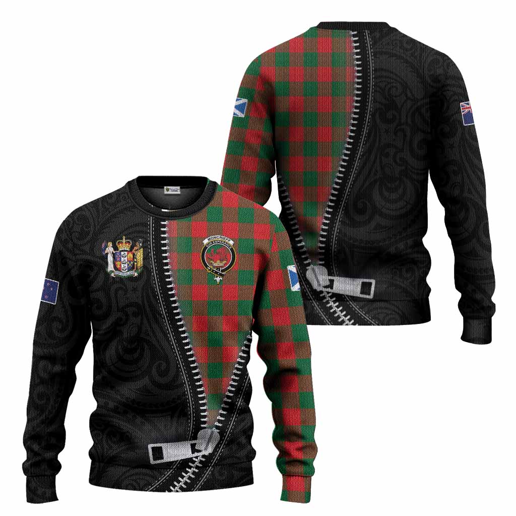Moncrieff (Moncreiffe) Tartan Knitted Sweater New Zealand Pattern Unique Zipper Stylized