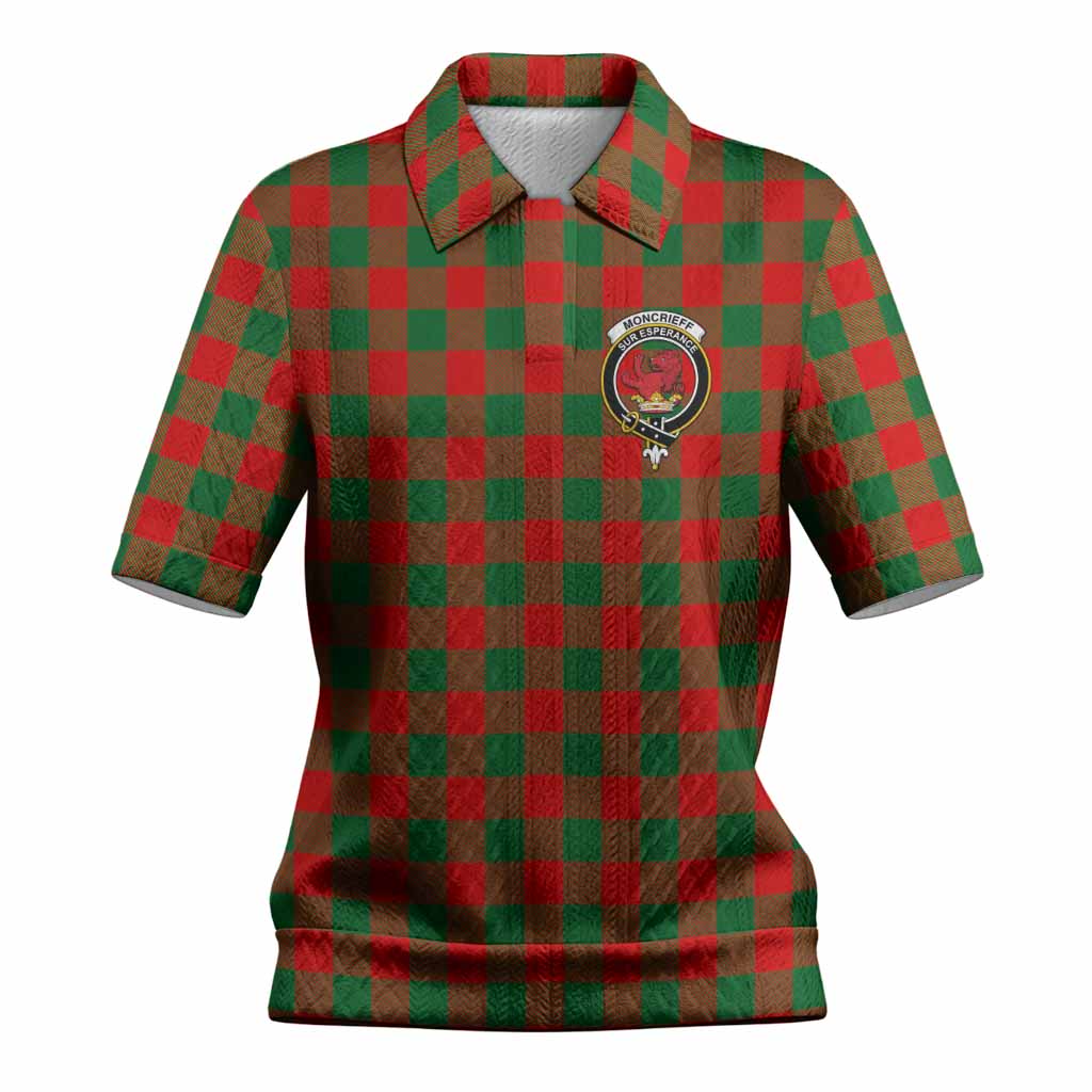 Moncrieff (Moncreiffe) Tartan Women’s Polo Sweater Top with Family Crest