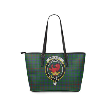 Moncrieff of Atholl Tartan Leather Tote Bag with Family Crest