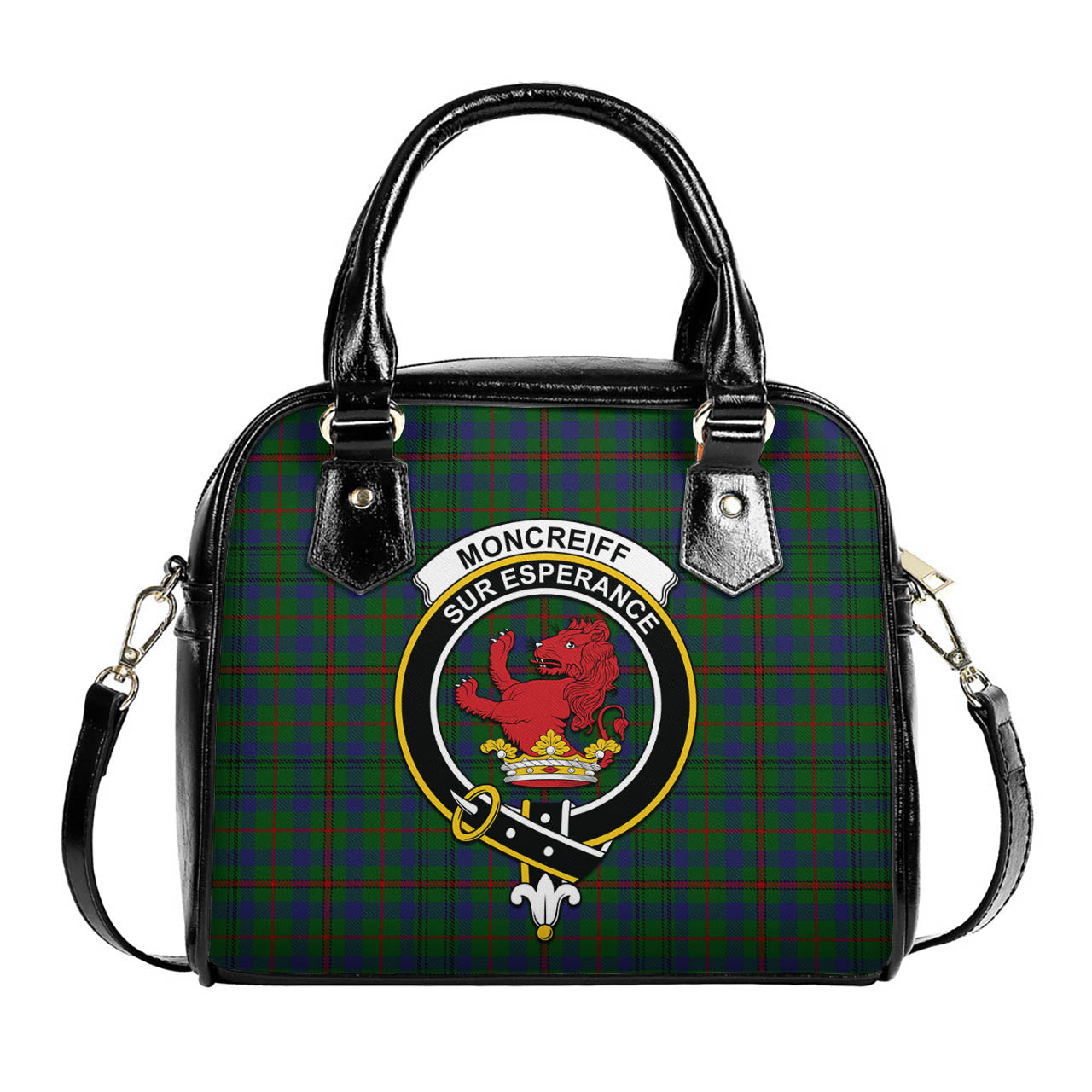 Moncrieff of Atholl Tartan Shoulder Handbags with Family Crest One Size 6*25*22 cm - Tartanvibesclothing
