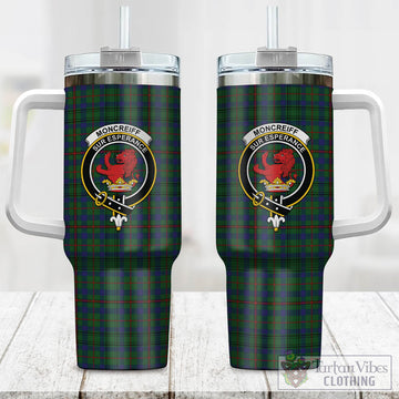 Moncrieff of Atholl Tartan and Family Crest Tumbler with Handle