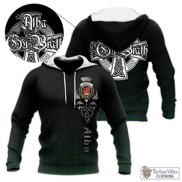 Moncrieff of Atholl Tartan Knitted Hoodie Featuring Alba Gu Brath Family Crest Celtic Inspired