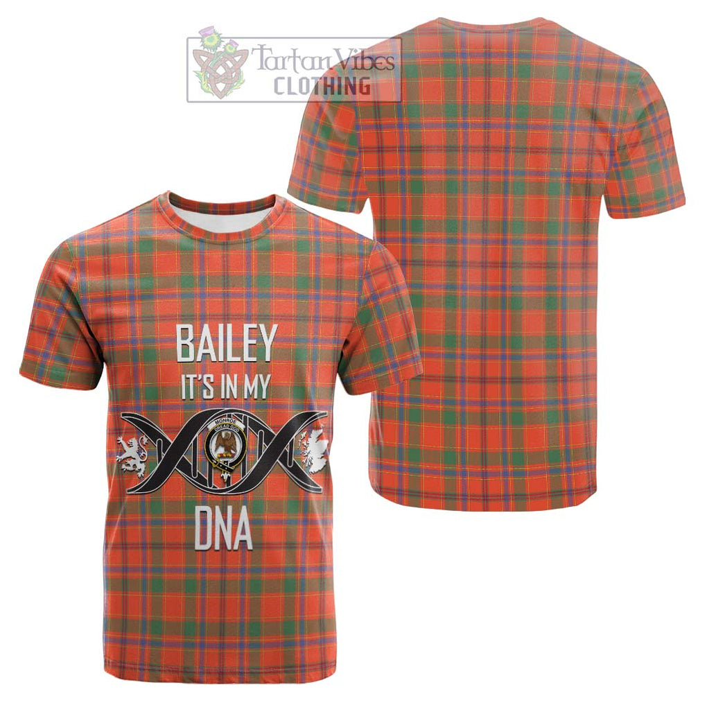 Tartan Vibes Clothing Monroe Ancient Tartan Cotton T-shirt with Family Crest DNA In Me Style