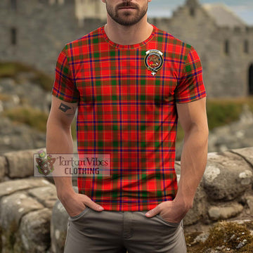 Monroe Modern Tartan Cotton T-Shirt with Family Crest Men's Shirt - Tartanvibesclothing Shop