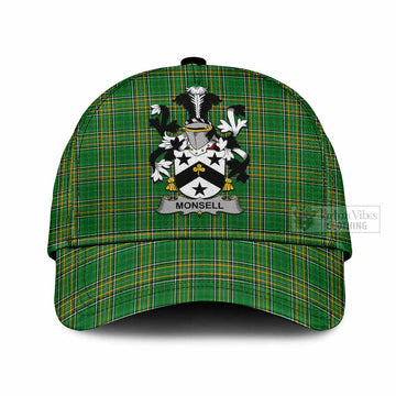 Monsell Irish Clan Tartan Classic Cap with Coat of Arms Classic Cap Universal Fit - Tartan Vibes Clothing