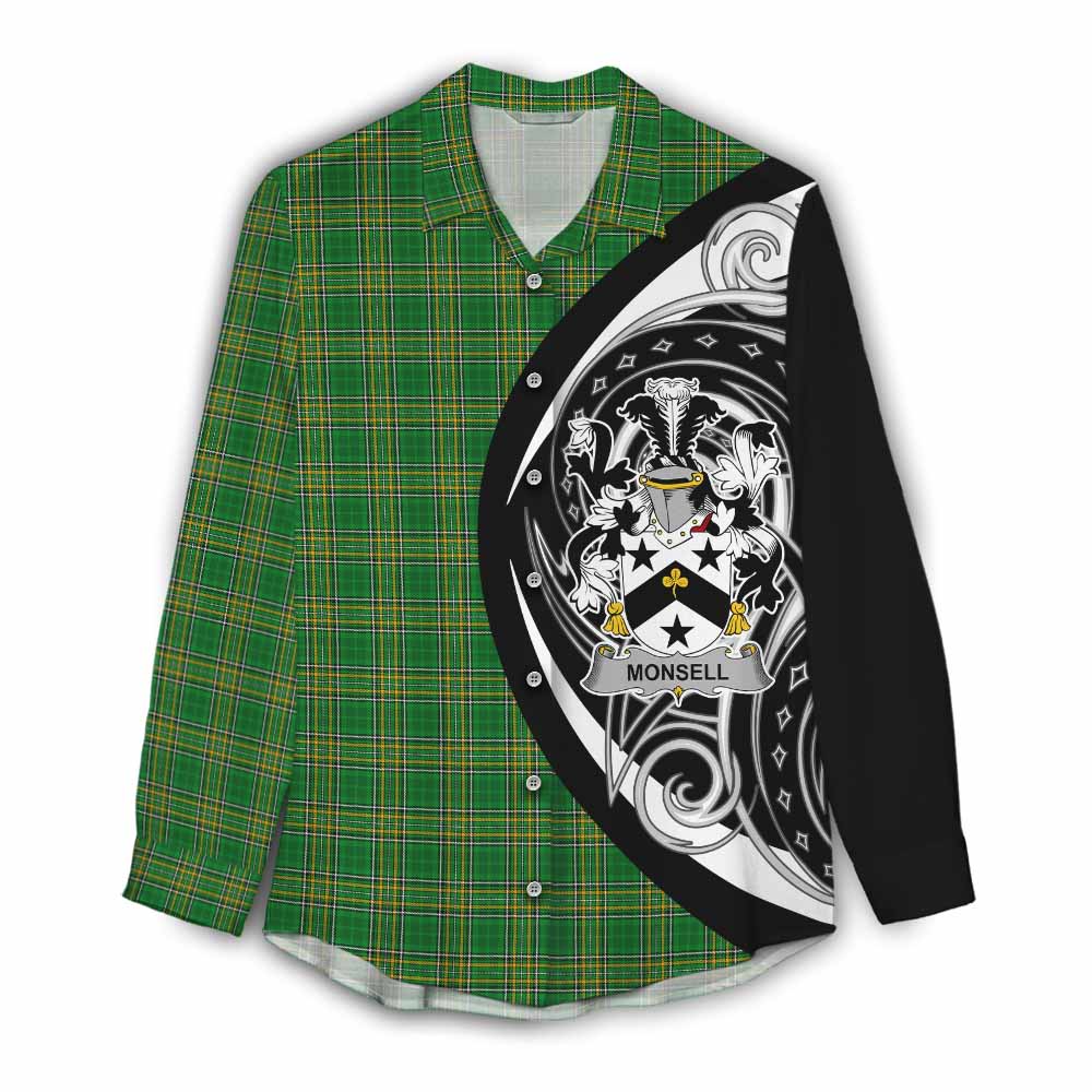 Monsell Irish Clan Women's Casual Shirt Celtic Circle Style Female - Tartan Vibes Clothing