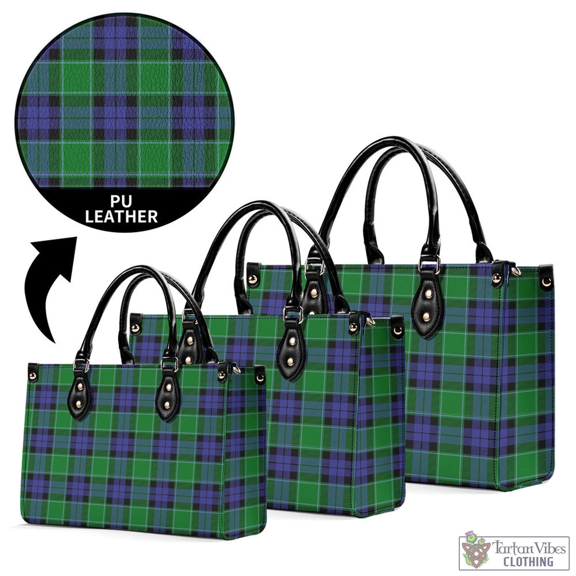 Monteith Tartan Luxury Leather Handbags - Tartan Vibes Clothing