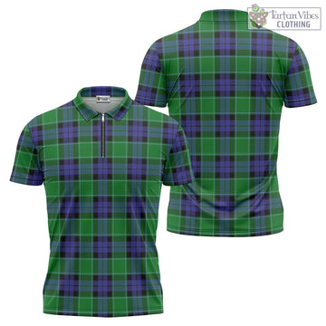 Monteith Tartan Zipper Polo Shirt Unisex - Tartan Vibes Clothing