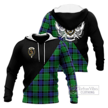 Monteith Tartan Knitted Hoodie with Family Crest and Military Logo Style Unisex Knitted Pullover Hoodie - Tartan Vibes Clothing