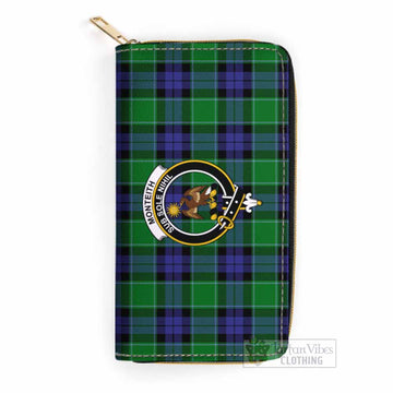 Tartan Vibes Clothing Monteith Tartan Women's Leather Wallet with Family Crest