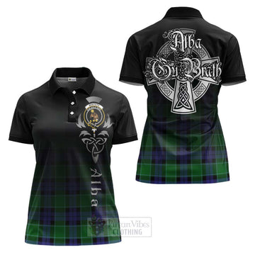 Monteith Tartan Women's Polo Shirt Featuring Alba Gu Brath Family Crest Celtic Inspired Women - Tartan Vibes Clothing