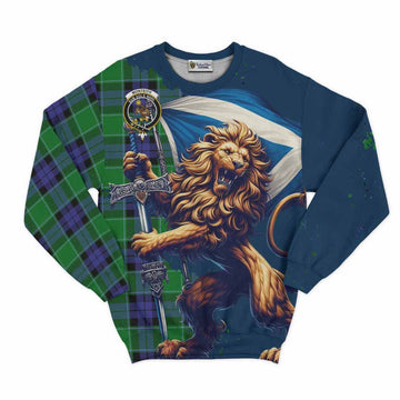 Monteith Tartan Family Crest Sweatshirt with Scottish Majestic Lion Unisex - Tartan Vibes Clothing