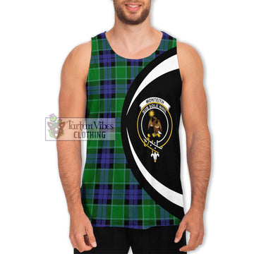 Monteith Tartan Men's Tank Top with Family Crest Circle Style Men - Tartan Vibes Clothing