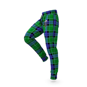 Monteith Tartan Joggers Pants with Family Crest S - Tartan Vibes Clothing
