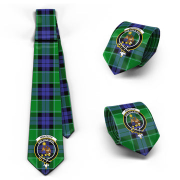 Monteith Tartan Classic Necktie with Family Crest