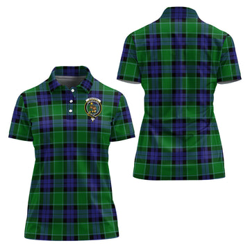 Monteith Tartan Polo Shirt with Family Crest For Women