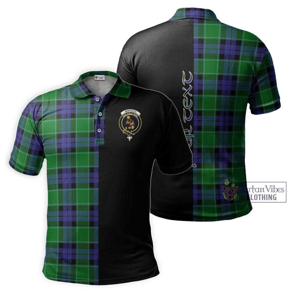 Monteith Tartan Polo Shirt with Family Crest and Half Of Me Style Kid - Tartan Vibes Clothing