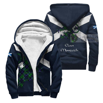 Monteith Tartan Lion Rampant Sherpa Hoodie Proudly Display Your Heritage with Alba Gu Brath and Clan Name Unisex S - Tartan Vibes Clothing