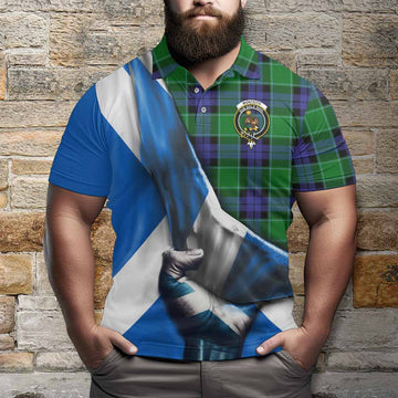 Monteith Tartan Polo Shirt with Family Crest Scotland Patriotic Style Kid - Tartan Vibes Clothing
