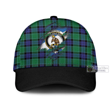 Monteith Tartan Classic Cap with Family Crest In Me Style