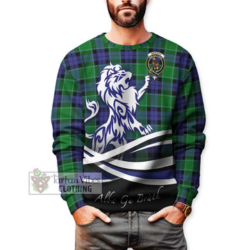 Monteith Tartan Sweatshirt with Alba Gu Brath Regal Lion Emblem Unisex - Tartan Vibes Clothing