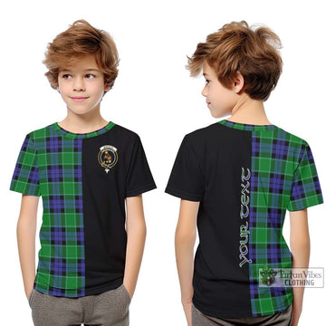 Monteith Tartan Kid T-Shirt with Family Crest and Half Of Me Style Youth XL Size14 - Tartan Vibes Clothing