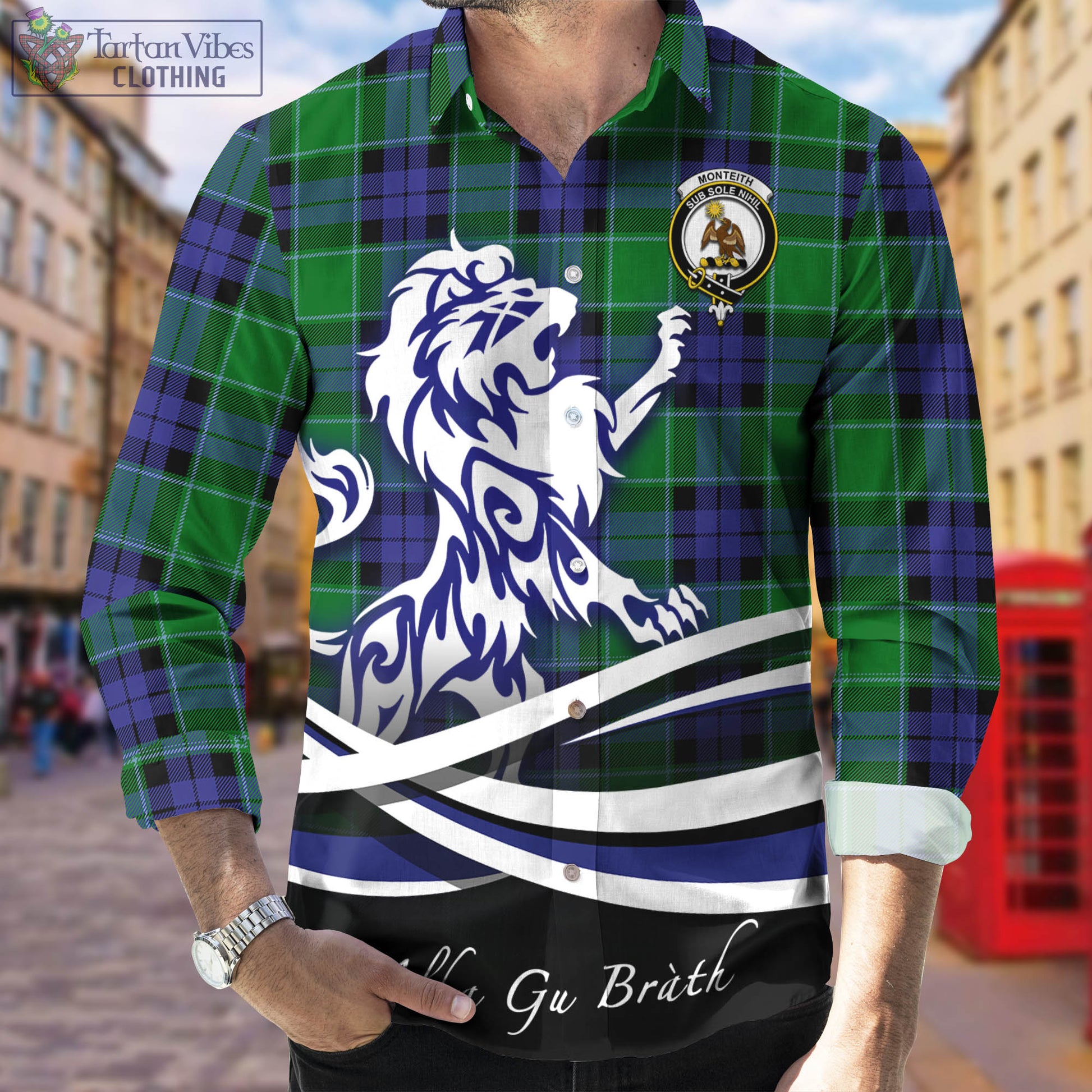 monteith-tartan-long-sleeve-button-up-shirt-with-alba-gu-brath-regal-lion-emblem