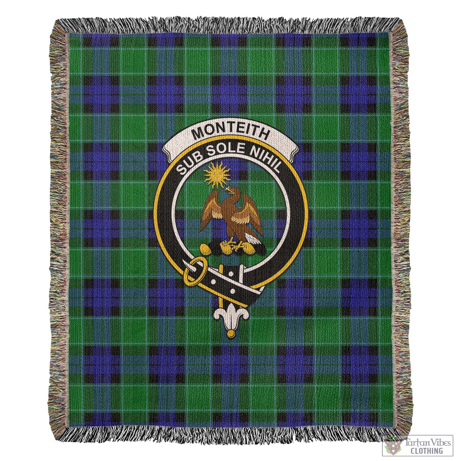Tartan Vibes Clothing Monteith Tartan Woven Blanket with Family Crest