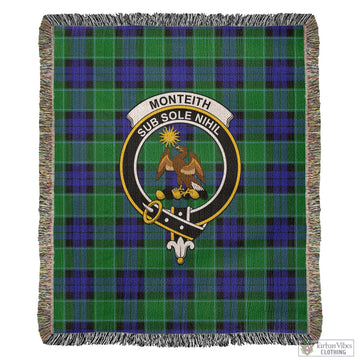 Monteith Tartan Woven Blanket with Family Crest