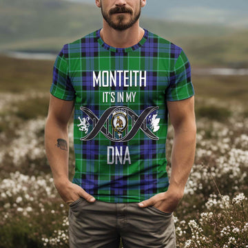 Monteith Tartan T-Shirt with Family Crest DNA In Me Style Kid's Shirt - Tartan Vibes Clothing