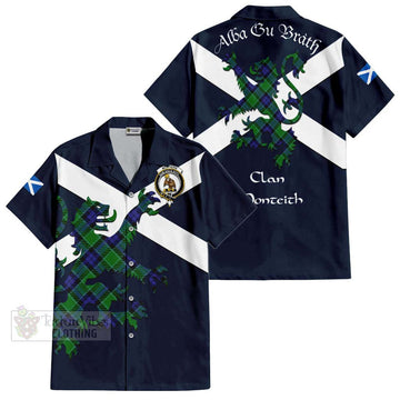 Monteith Tartan Lion Rampant Hawaiian Shirt Proudly Display Your Heritage with Alba Gu Brath and Clan Name Kid - Tartan Vibes Clothing