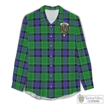 Monteith Tartan Womens Casual Shirt with Family Crest