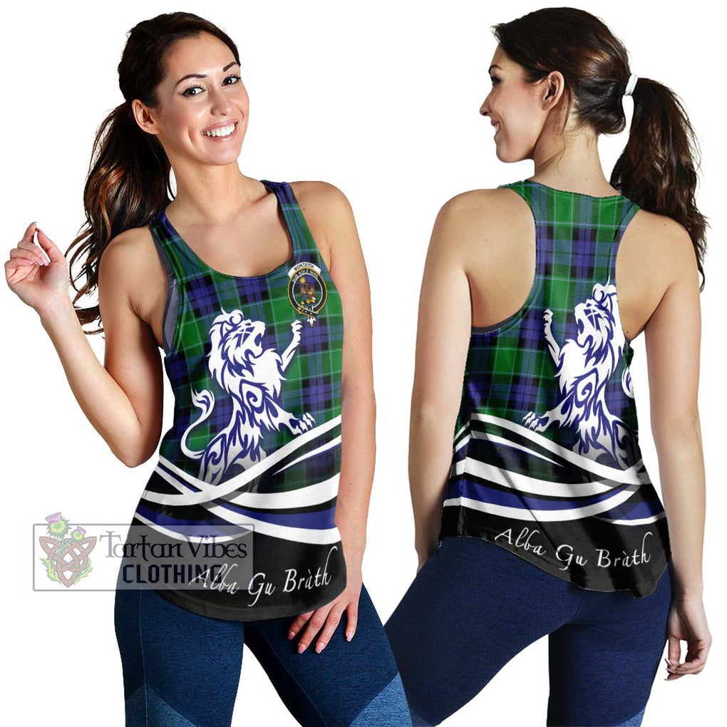 Monteith Tartan Women's Racerback Tanks with Alba Gu Brath Regal Lion Emblem 4XL - Tartan Vibes Clothing