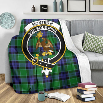 Monteith Tartan Blanket with Family Crest