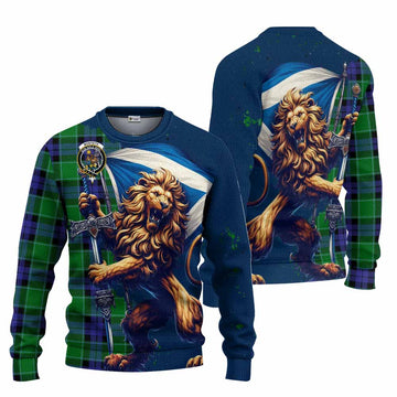 Monteith Tartan Family Crest Knitted Sweater with Scottish Majestic Lion Unisex - Tartan Vibes Clothing