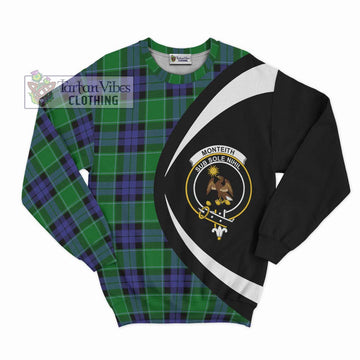 Monteith Tartan Sweatshirt with Family Crest Circle Style Unisex - Tartan Vibes Clothing