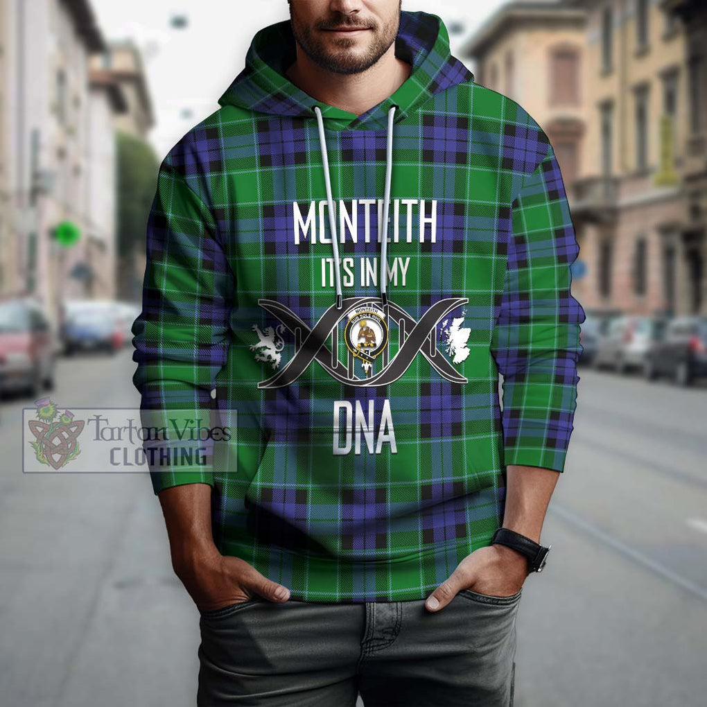 Monteith Tartan Hoodie with Family Crest DNA In Me Style Pullover Hoodie - Tartan Vibes Clothing