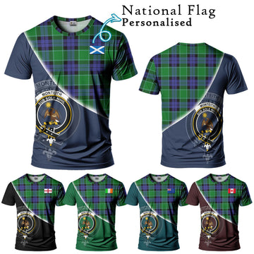 Monteith Tartan T-Shirt with Personalised National Flag and Family Crest Half Style Kid's Shirt - Tartan Vibes Clothing