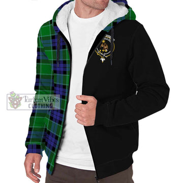 Monteith Tartan Sherpa Hoodie with Family Crest and Half Of Me Style Unisex S - Tartan Vibes Clothing